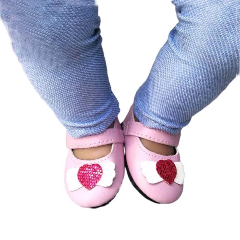 Zapatos de piel sintética de 18 "para niña, accesorios para muñecas, zapatos de princesa