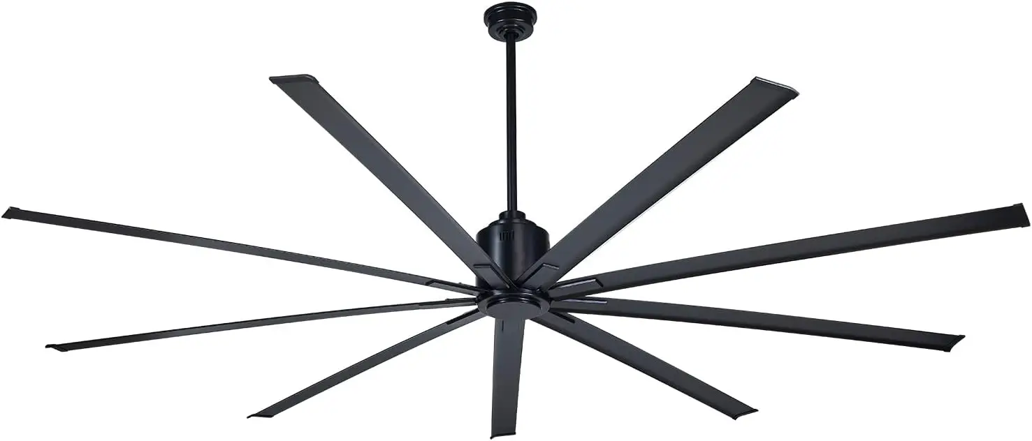 96 Inch Industrial DC Motor Ceiling Fan, Damp Rated Indoor or Covered Outdoor Ceiling Fans for Home