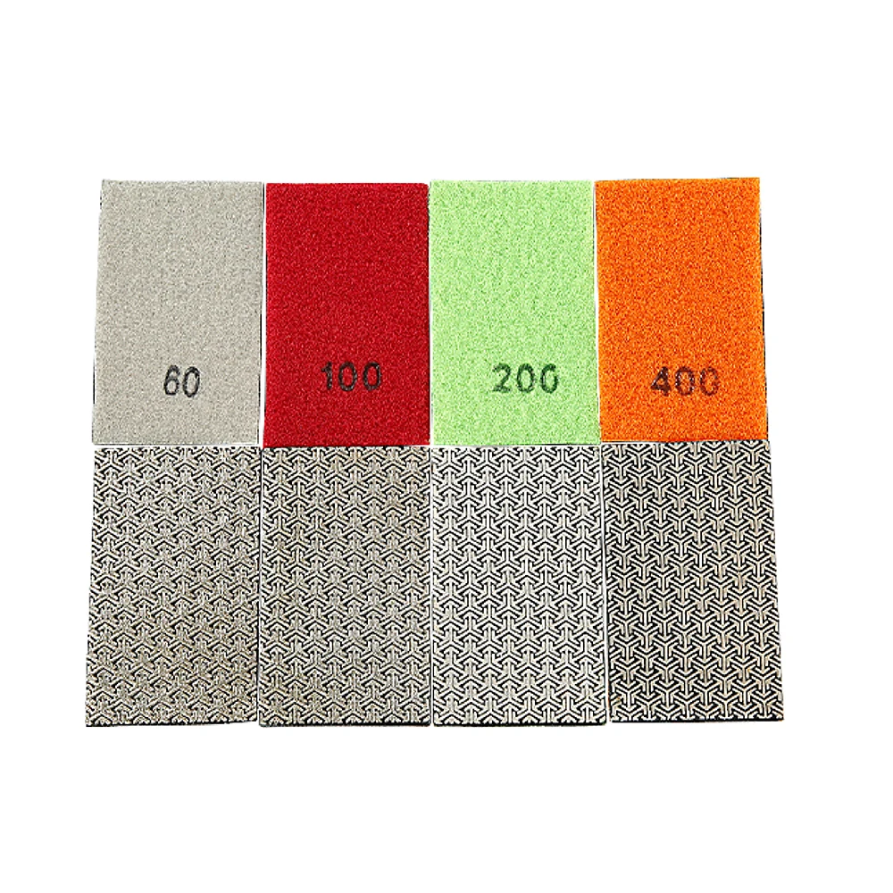 LOZLIN 4pcs Electroplated Diamond Hand Polishing Pads Diamond Grinding Wet Polishing Marble Metal Stone Tile Hand Grinder Pads