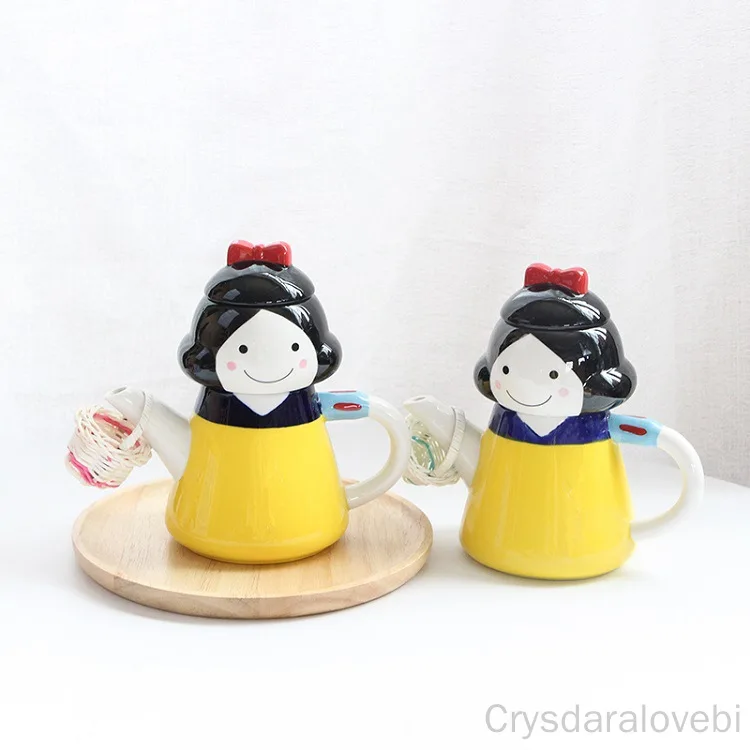 Japanese-style Creative Hand-painted Three-dimensional Snow White Teapot Cartoon Teapot Tea Leak Combination Ceramic Tea Set