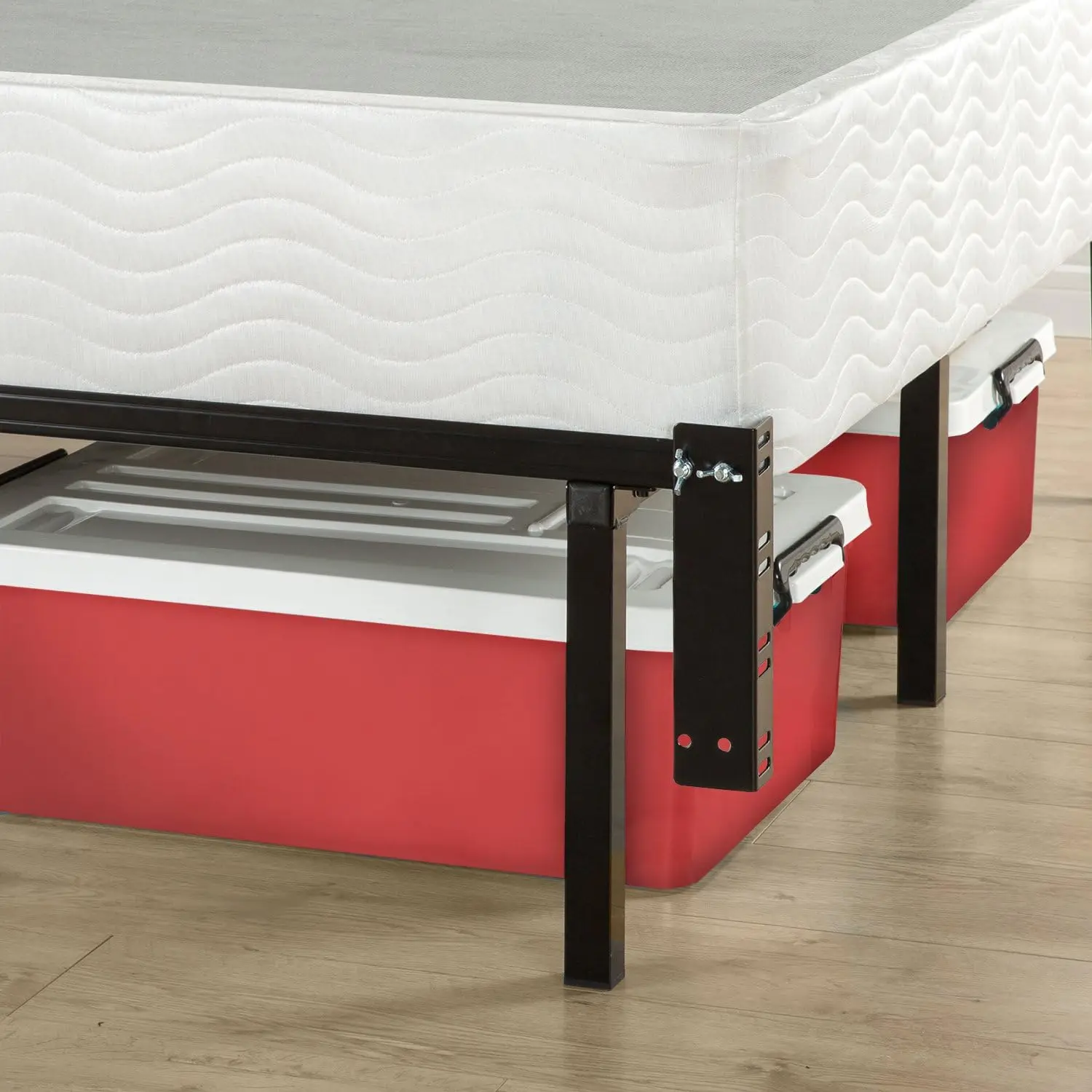 

Michelle 12 Inch Compack Bed Frame, For Box Spring And Mattress Sets, Extra High So Bed Risers Not Needed, Fits Twin To Queen