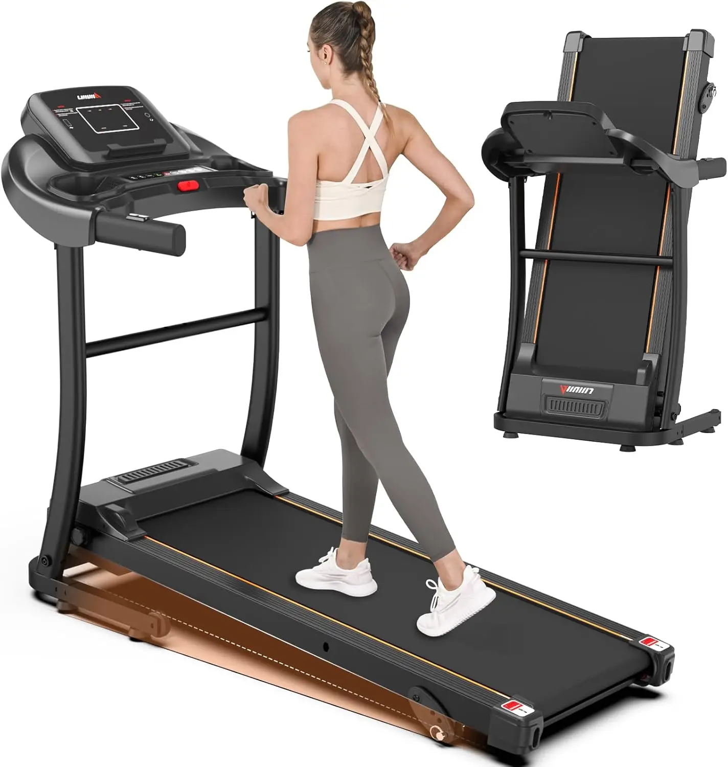 

Treadmill for Home, Folding Treadmill with 3 Level Incline, Heart Rate Sensor, 3.0 HP, 7.5 MPH Speed, 265 lbs Capacity