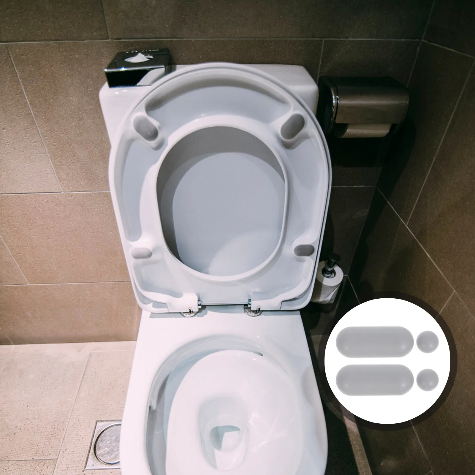 

Комплект из 1 шт. универсальных бесшумных противоскользящих прокладок для крышки унитаза, подходят для большинства сидений, улучшают прочность, устойчивость, комфорт при использовании.