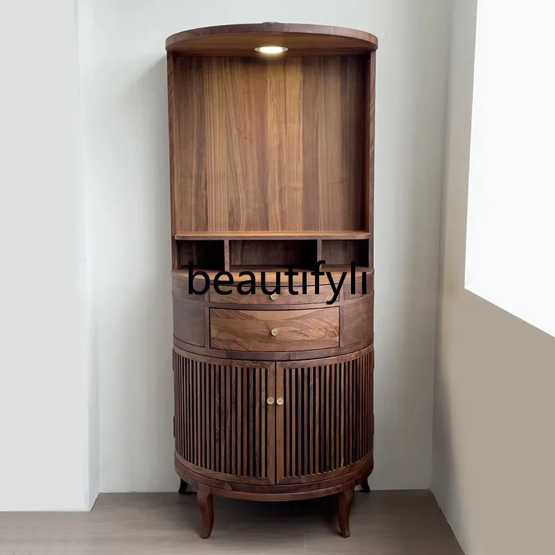

ss C Shrine offering table Shrine modern light luxury small new Chinese vertical cabinet walnut living room utility cabinet