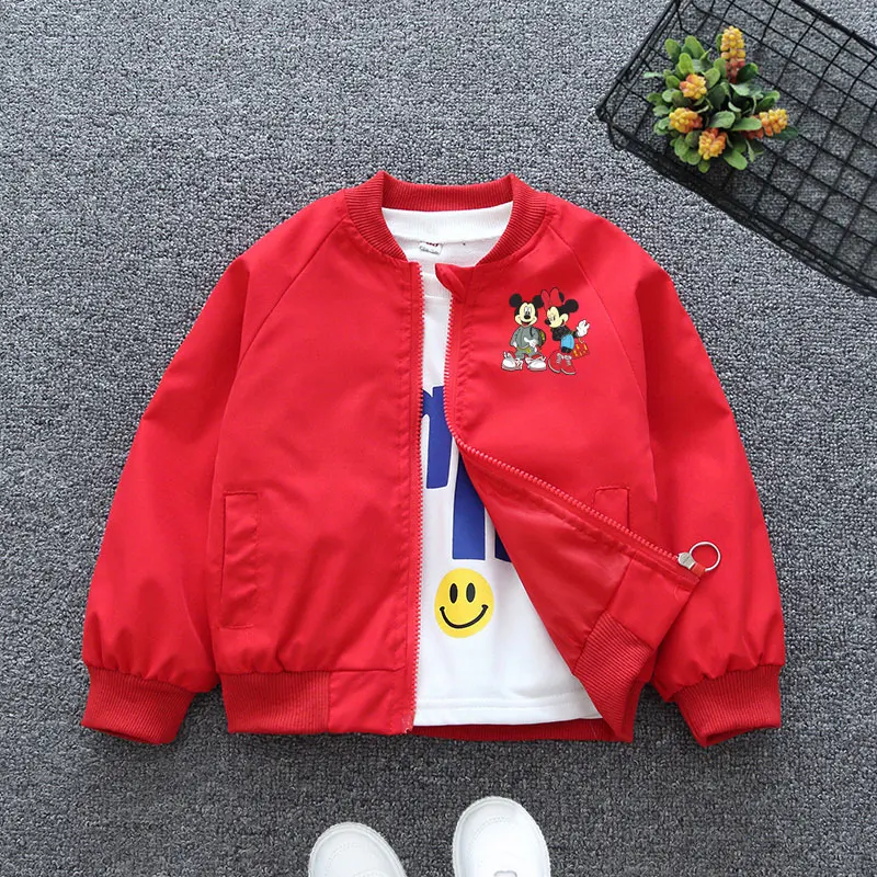 2024 New Spring Autumn Baby Girls Boys Minnie Mickey Mouse Jacket Coats Kids Cartoon Fashion Zipper Outerwear Children Clothing