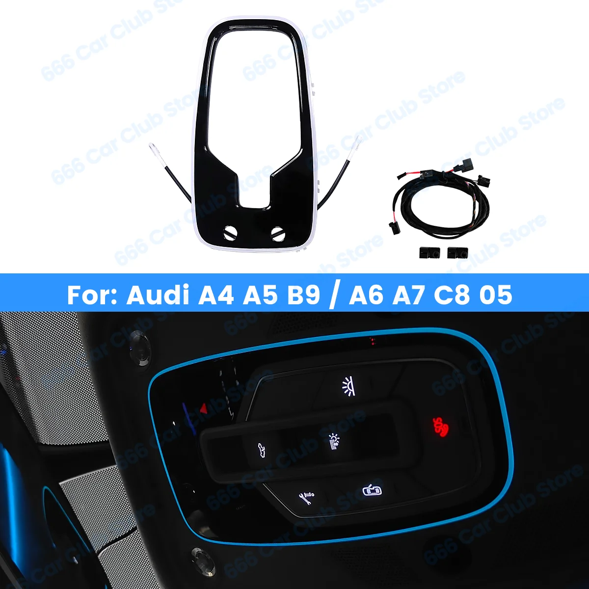 

32 Colour Car LED Car Top Reading Light For Audi A4 A5 Q5 B9 A6 A7 C8Top Decorative Light Atmosphere Lights Modified Accessories