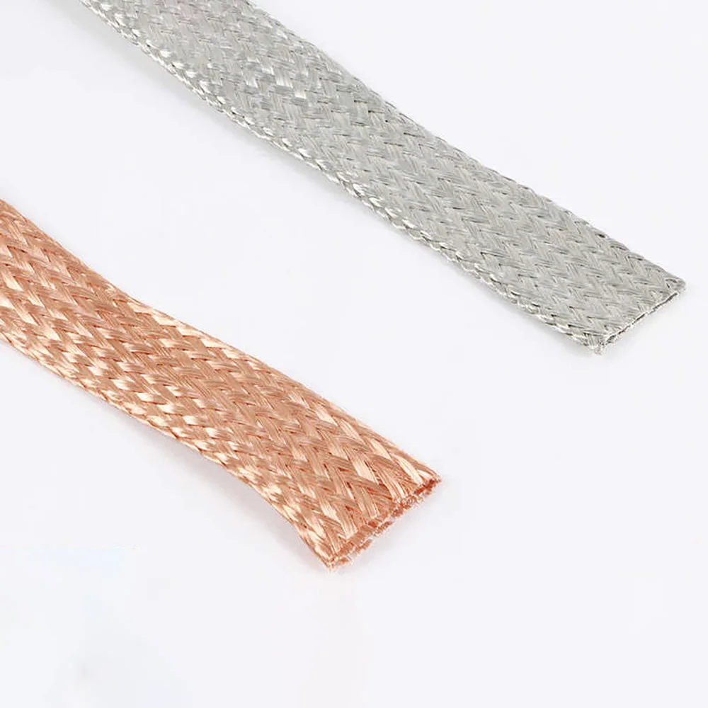 

1/5/10M Pure Copper Tinned Bare Ground Braid Lead Wire Metal Sheath Screening Signal Wire Cable Shielded 1.5-50mm2 Width 4-28mm