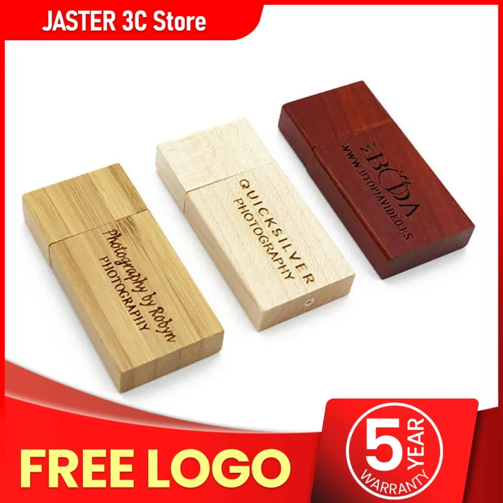 

JASTER Деревянный USB-накопитель из красного дерева 64 ГБ 16 ГБ 32 ГБ 4 ГБ 8 ГБ Creativo U Disk Memory Stick Свадебный подарок Пользовательский логотип
