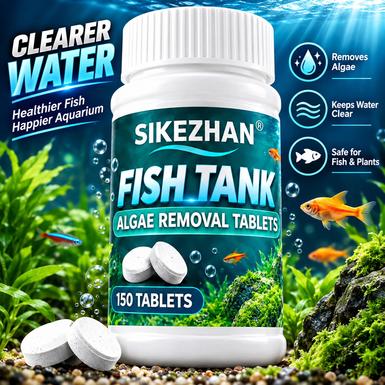Aquarium Plant Vitamins - 150 tabletas para eliminar algas en