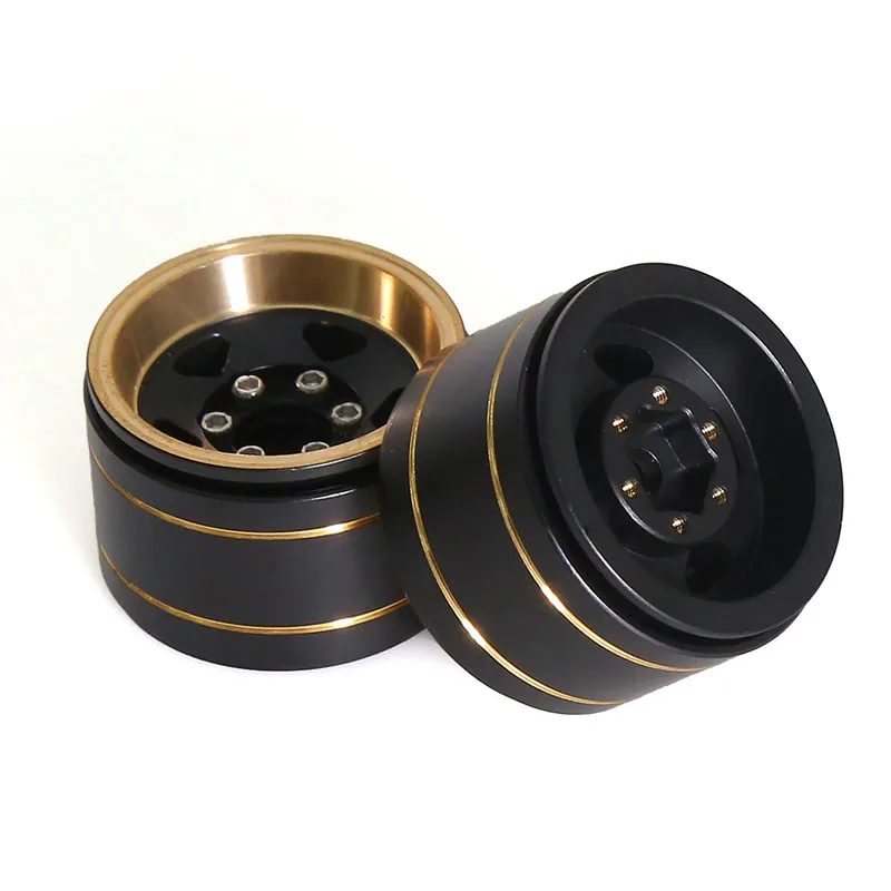 

4pcs 1.0" Brass Beadlock Wheel Hub Wheel Rim For 1/18 1/24 RC Crawler Car TRX4M SCX24 AX24 Upgrade Parts Accessories