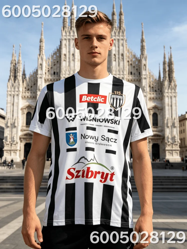 2026 New Polish Men's_KIds Football Quick-Dry Sports T-Shirt Sandecja Nowy Sącz Football Match Jersey Special Family Kids Tees
