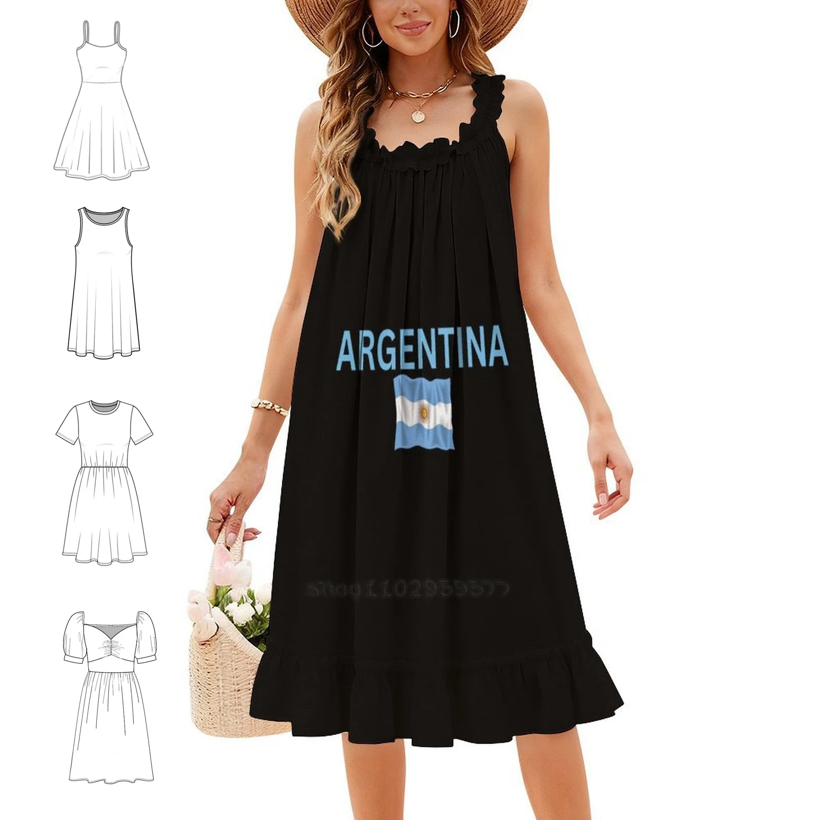 Argentina Shirt Argentina Tshirt Argentina Gifts Women's Hip Hop Streetwear Dress Graphic Print Party Club Wear Argentina
