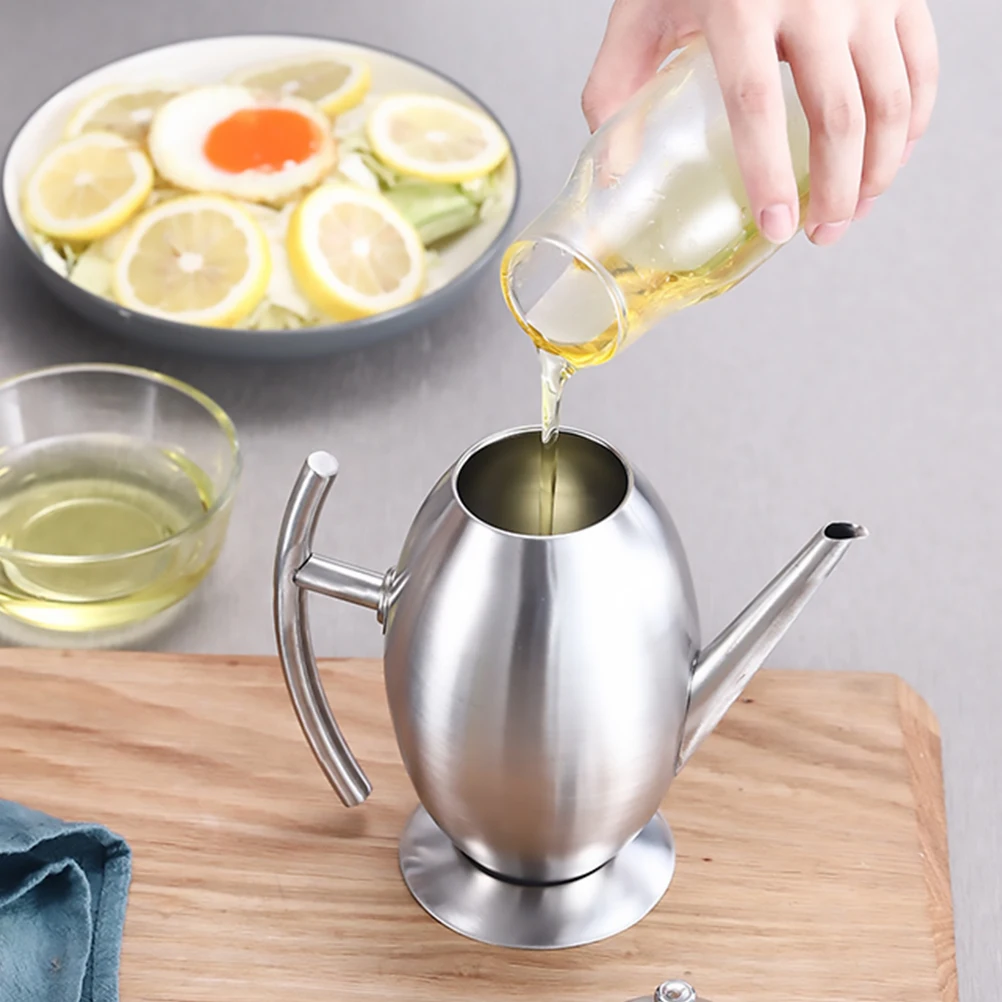 

Anti-spill Oil Pot Vinegar Dispenser Bottle and Mixing Gooseneck Stainless Steel Dispensing Baby