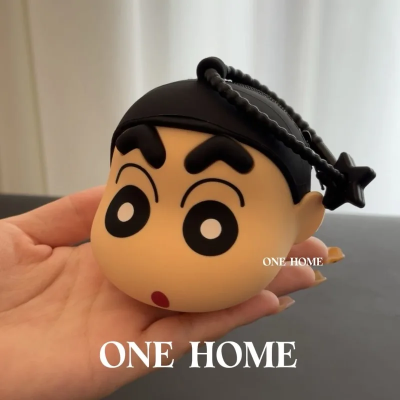 Cartoon Crayon Shinchan Wallet Keychain Accessory Silicone Earphone Storage Creative Anime Gift
