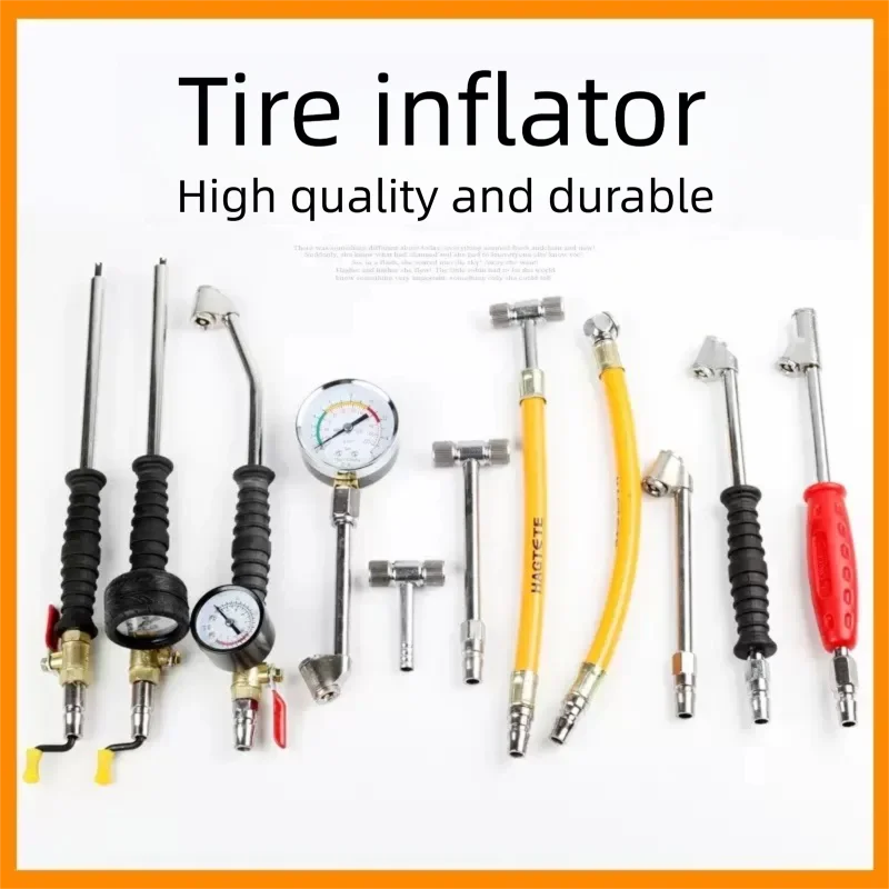 Universal Double-Headed Car & Motorcycle Tire Inflation Nozzle with Various Style Hoses for Bicycle And Truck Tire Inflating