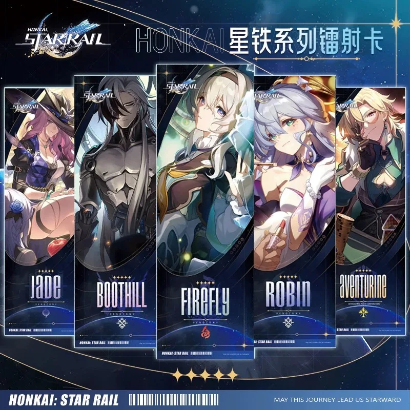 

2025 Anime Honkai: Star Rail Two-sided Laser Ticket Robin Acheron Aventurine Bookmark Himeko Dan Heng Feixiao Collection Card
