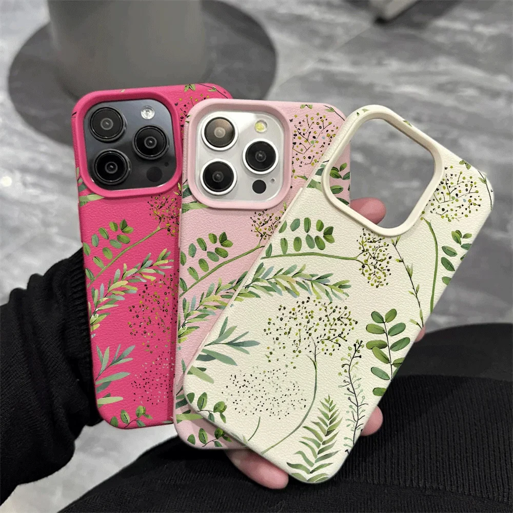 Fernblätter-Handyhülle für iPhone 17 16 15 14 13 12 11 Pro Max 16 15 14 Plus 17 16 15 14 13 12 11 Pro 17Air Silikon-Matt-Cover – Detail 4