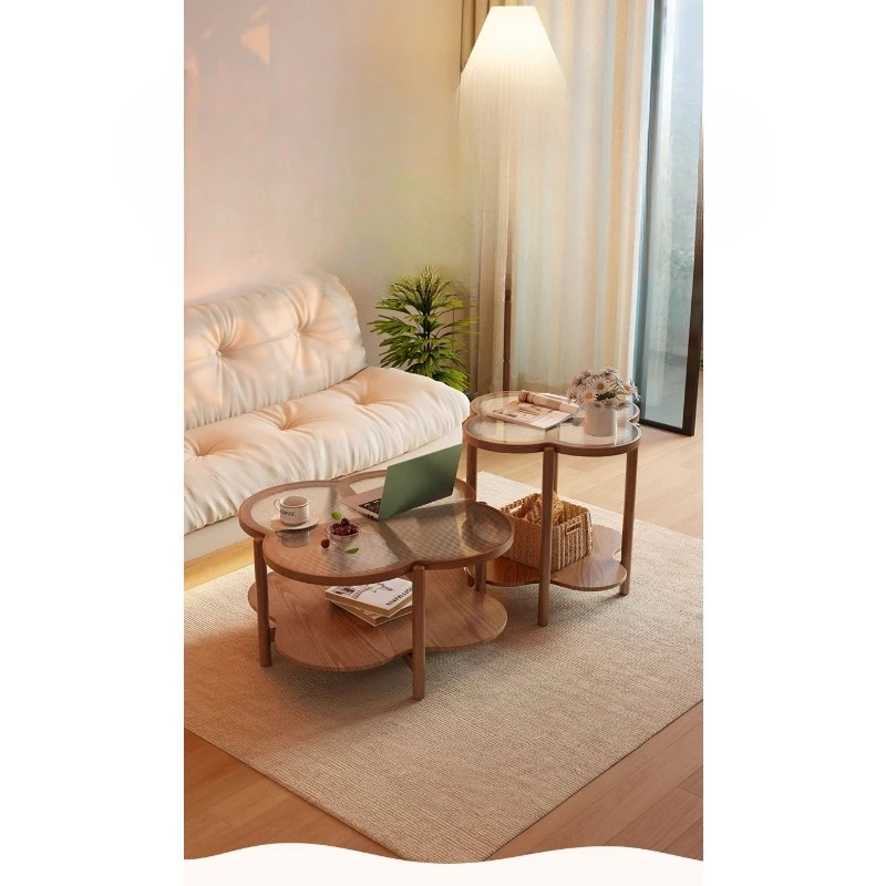 Solid wood cloud coffee table Nordic living room simple coffee table