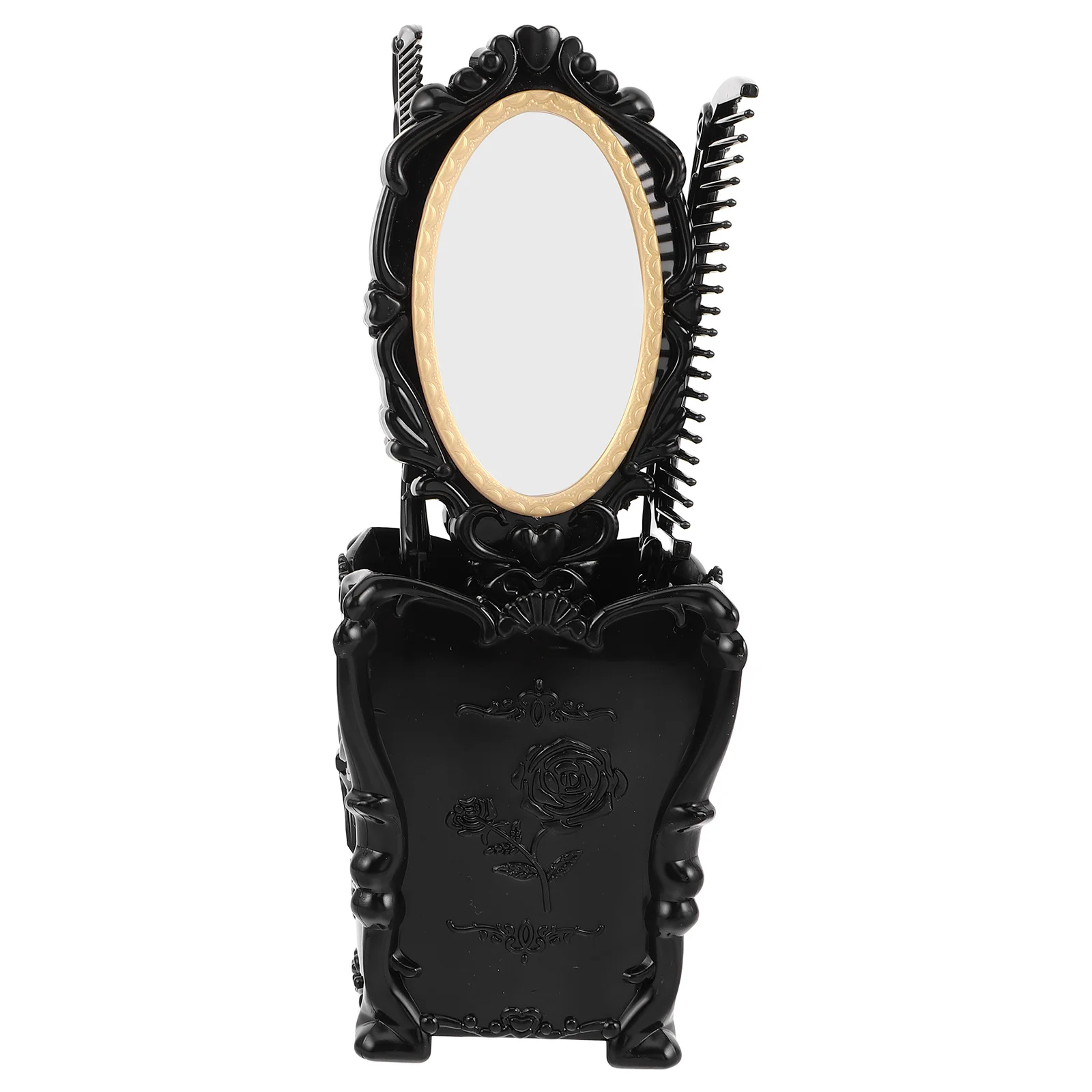 

Complete Vintage Hair Comb and Mirror Set for Women Featuring Classic Design with Wide Tooth Comb Detangling Brush and Hand