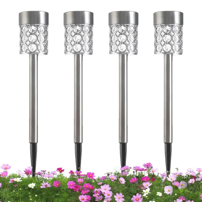 

Solar Pathway Lights 4X Decorative Garden Stake Lights Waterproof Outdoor Lighted Stake Solar Garden Light Landscape Path Lights