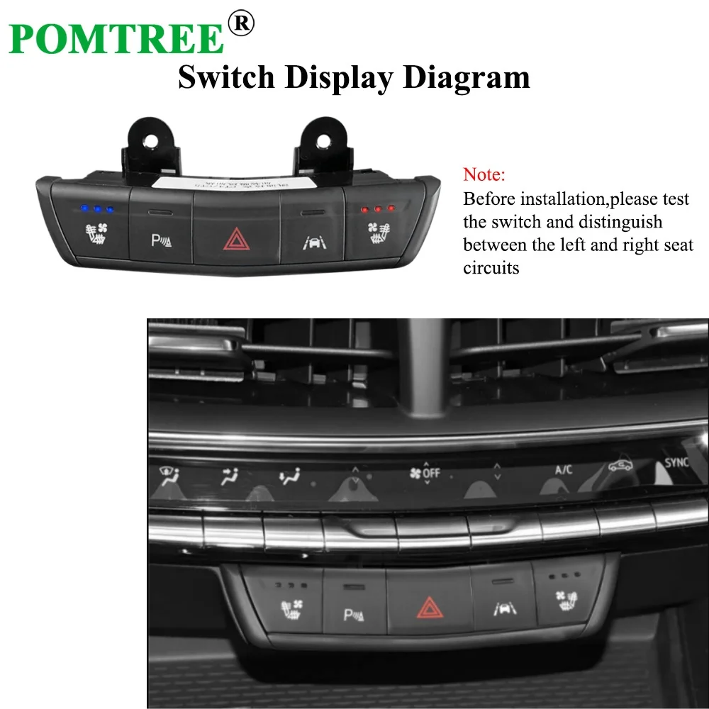 Built-in Car Seat Ventilation Cooling And Heating System Kit Fit 2 Seats,Compatible With Cadillac CT5 2021,With Fan & Switch Kit