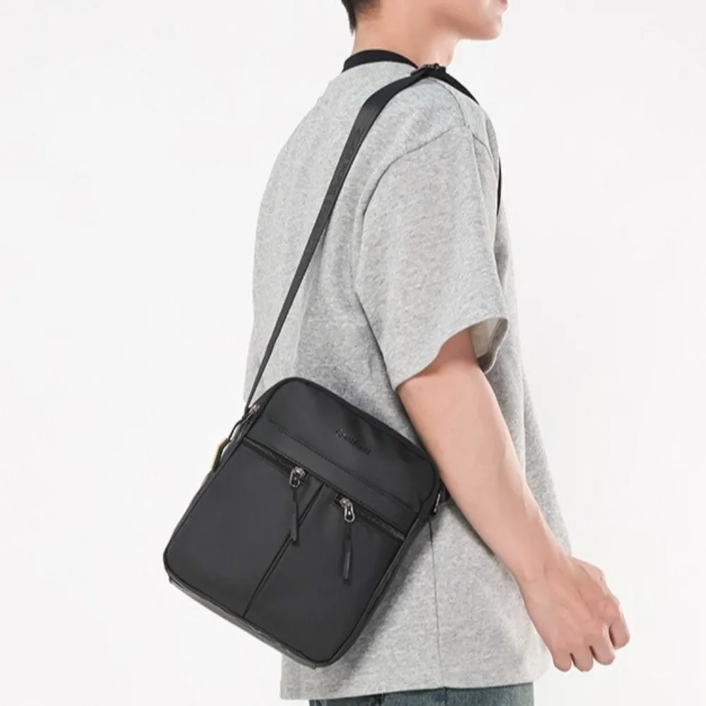 Single Shoulder Men Shoulder Bag Multi-Pockets Multi-functional Business Messenger Bag Large Capacity Square