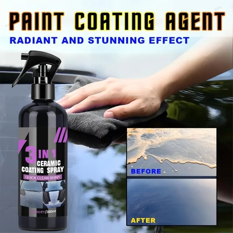 3in1 Car Ceramic Liquid Coating Spray Coatin Nano Crystal Hydrophobic Layer Polishing Paint Coating Agent Polish Nanos Coatings