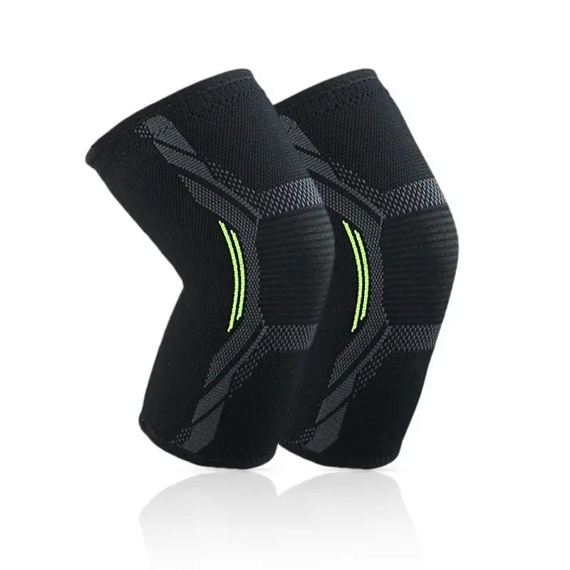 Single Knitted Nylon Sports Knee Pad Riding Protective Gear Running Basketball Skipping Rope Warm Knee Pad Foot Cold Proof Black