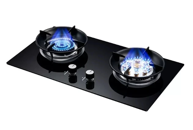 Household high-temperature cooking range with dual functions and intelligent flame-out protection for two burners