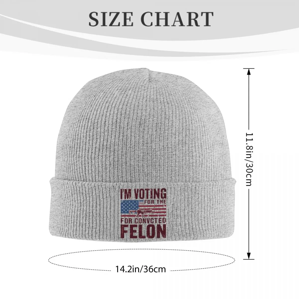 2024 Convicted Felon, I'm Voting Convicted Felon 2024 Beanie Hats Knit Hat Kpop Elastic Men Women Caps Winter Funny Bonnet Hats