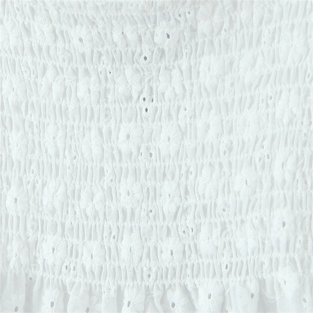 Frauen sommer neue lässig kurzarm V-ausschnitt patchwork spitze hohl stickerei spitze up blase hülse kurze top