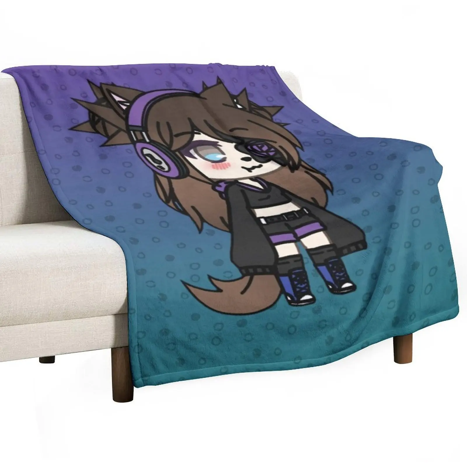 Gacha Life Series - Karin the strange goth girl with the eye patch Throw Blanket Soft warm winter Blankets For Bed Blankets