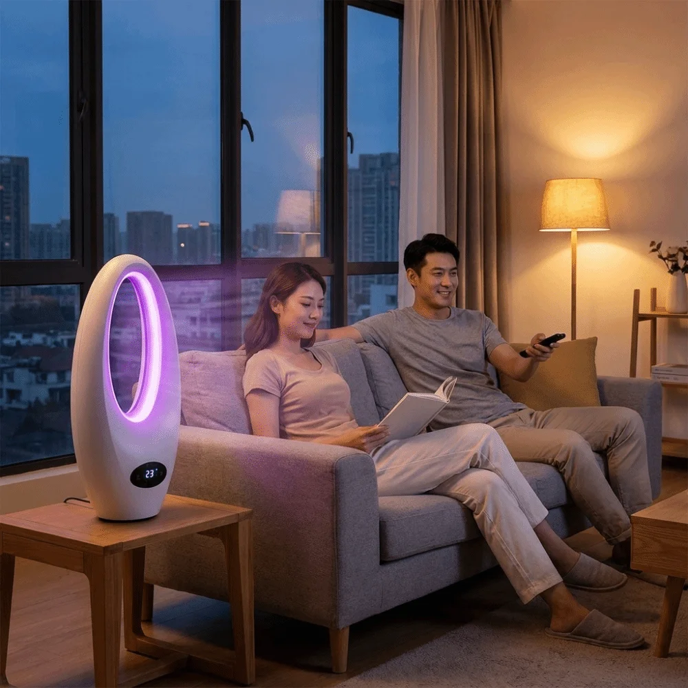 Bladeless Design Vertical Bladeless Fan Sleek Structure Soft Airflow Low Noise Fan Stable Design Smooth Airflow Power Saving Fan