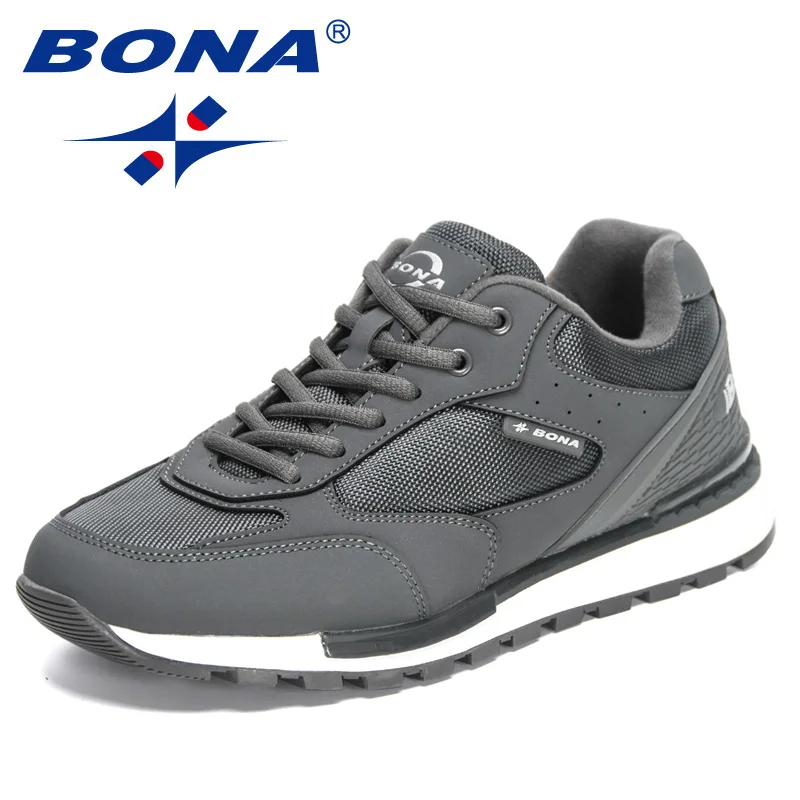 Bona 2023 novos designers tênis de corrida confortáveis respirável do esporte dos homens retro apartamentos formadores andando sapatos de corrida