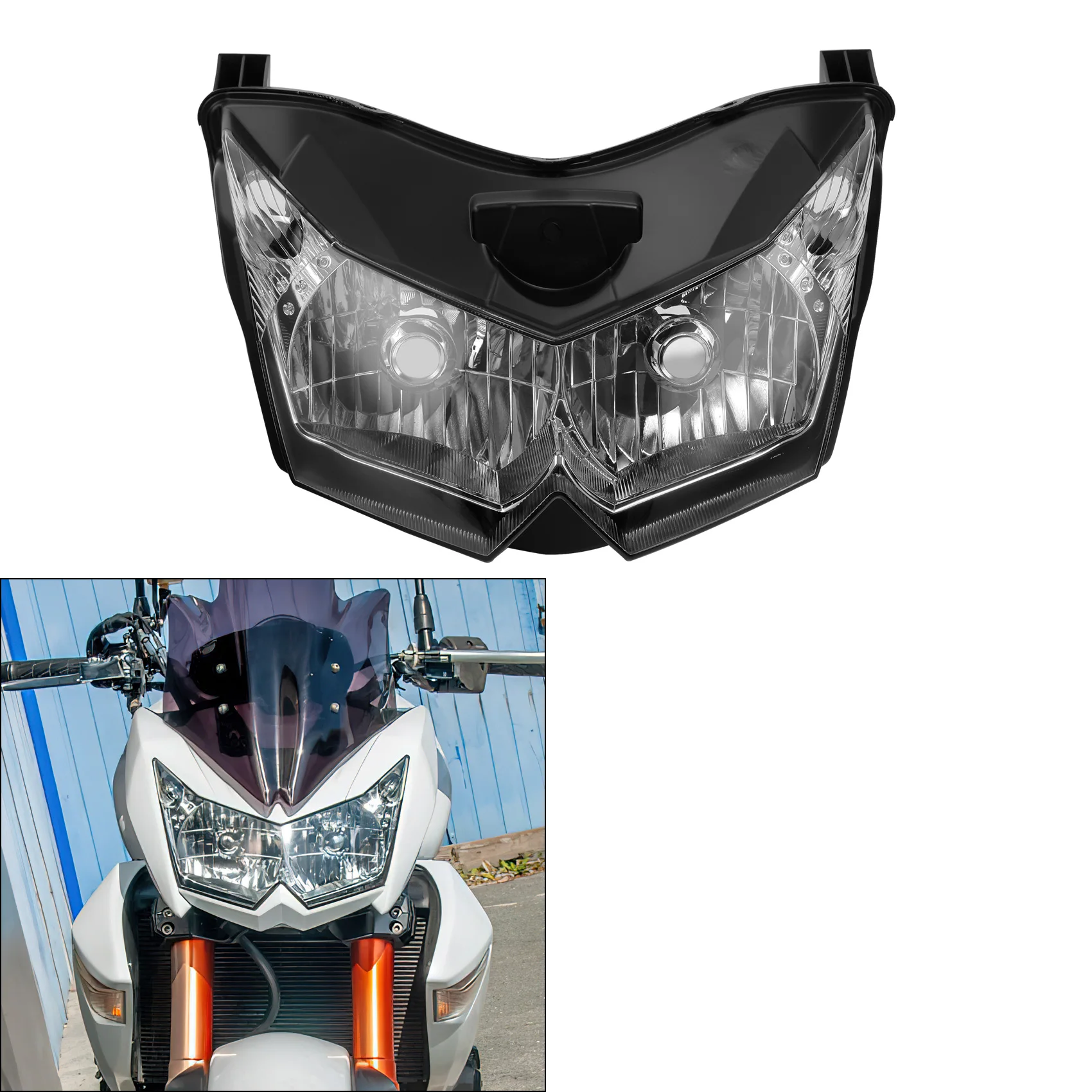 Motorcycle Clear Headlight Assembly For Kawasaki Z1000 ZRT00B 2007-2009 Z750 ZR750L 2007-2010