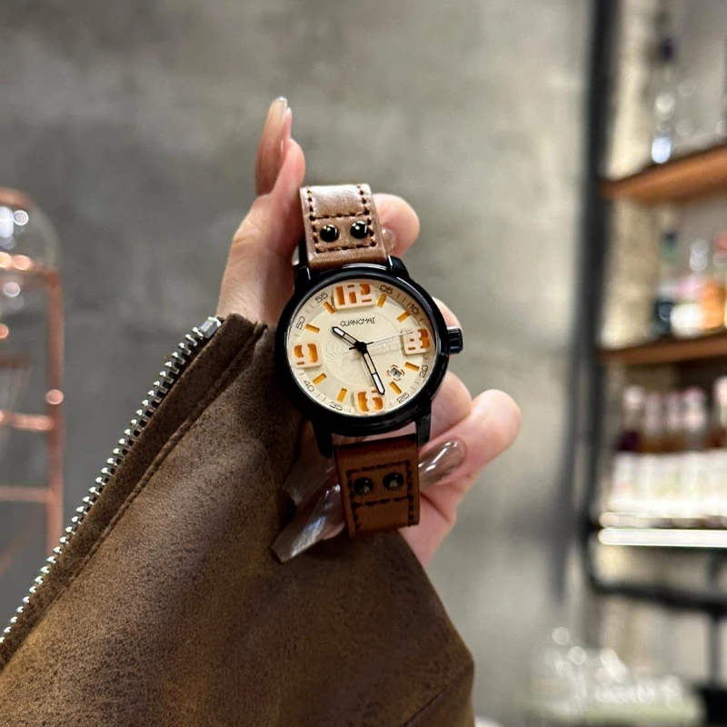 

2025 новые оригинальные элитные модные женские часы, студенческие пары, повседневные модные кварцевые часы с календарем, подарок на день рождения