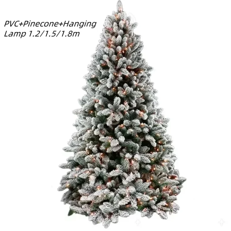 Artificial Christmas Tree PVC Cedar Nut with LED Lights Christmas Decoration Atmosphere Decorated 1.2/1.5/1.8m Christmas Tree