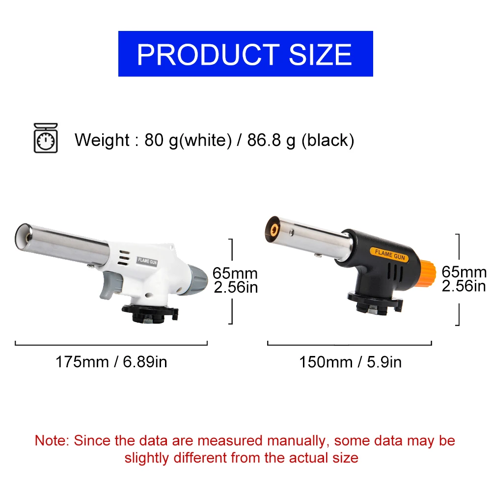 Widesea Camping BBQ Cooking Welding Gas Torch Flame Gun Nozzle Outdoor Ignition Flamethrower Heat Butane Burner Spray Equipment