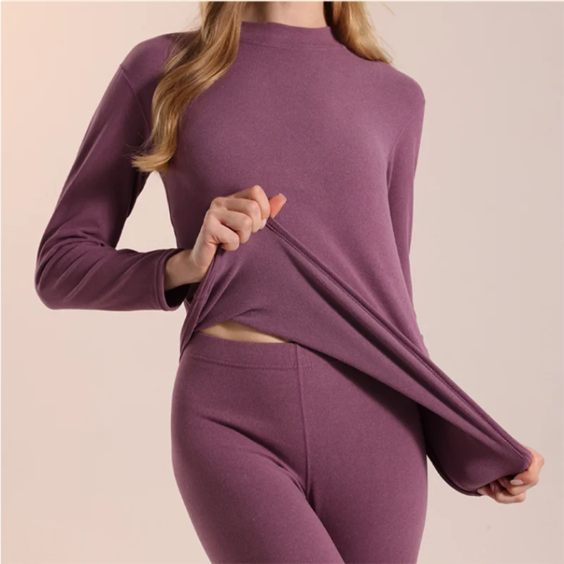 

New Autumn Women's Thermal Underwear Set 3XL 4XL Winter Turtleneck Warm Fleece Long Johns Suit Plus Size Female thermo Clothing