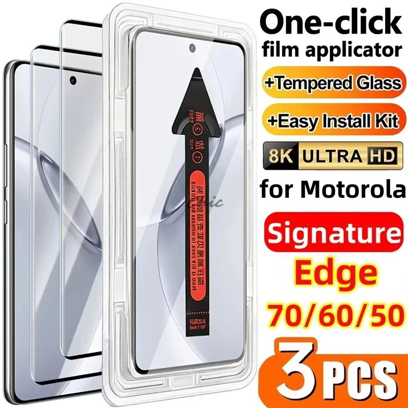 3Pcs HD Glass Film For Motorola Edge 70 Fusion 50 60 Pro 60 Neo 50 Ultra Signature Dust Free Easy Installation Screen Protector
