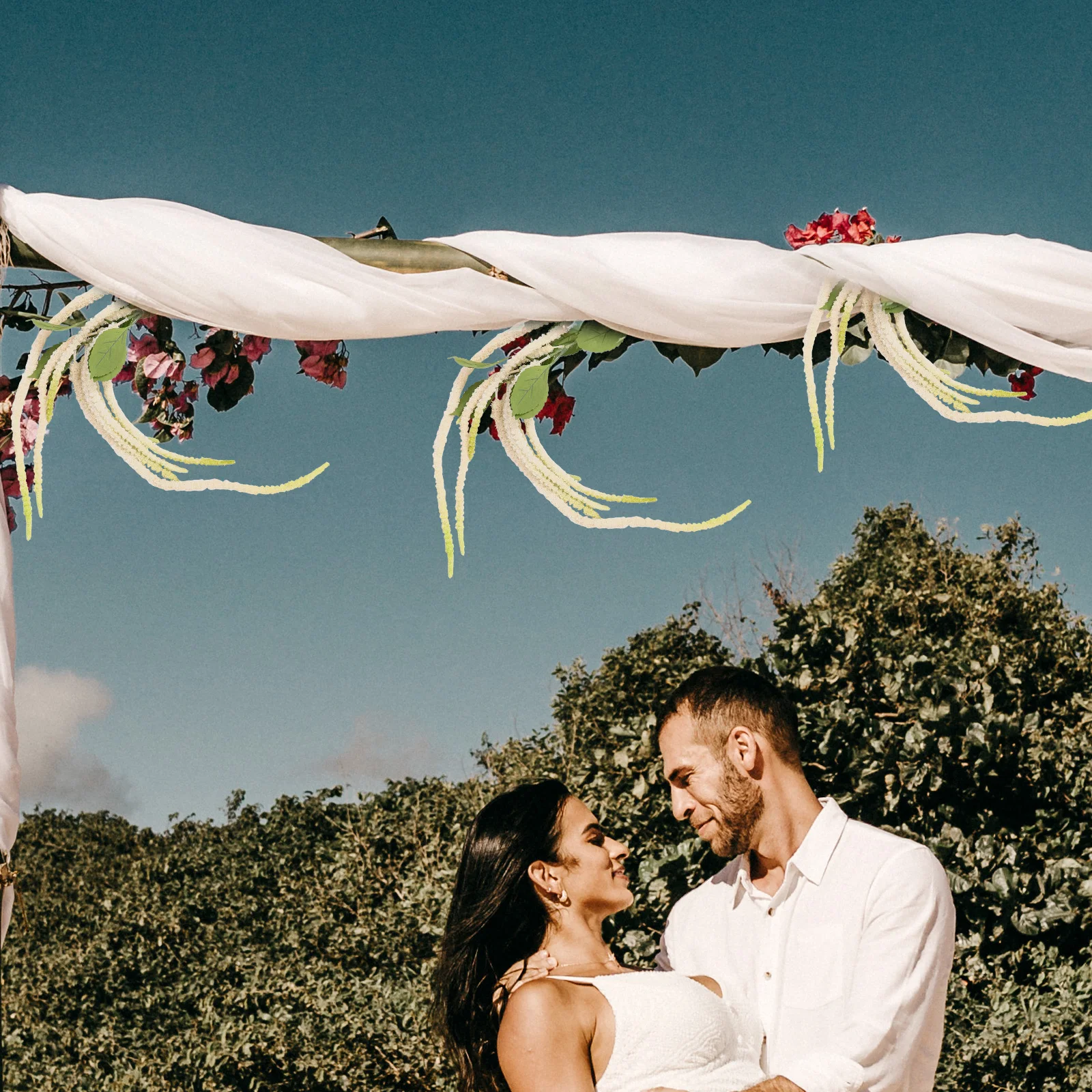 

Hanging Flowers for Decoration Artificial Plant Wedding Home Fake Branch Soft Bright Color Easy Install