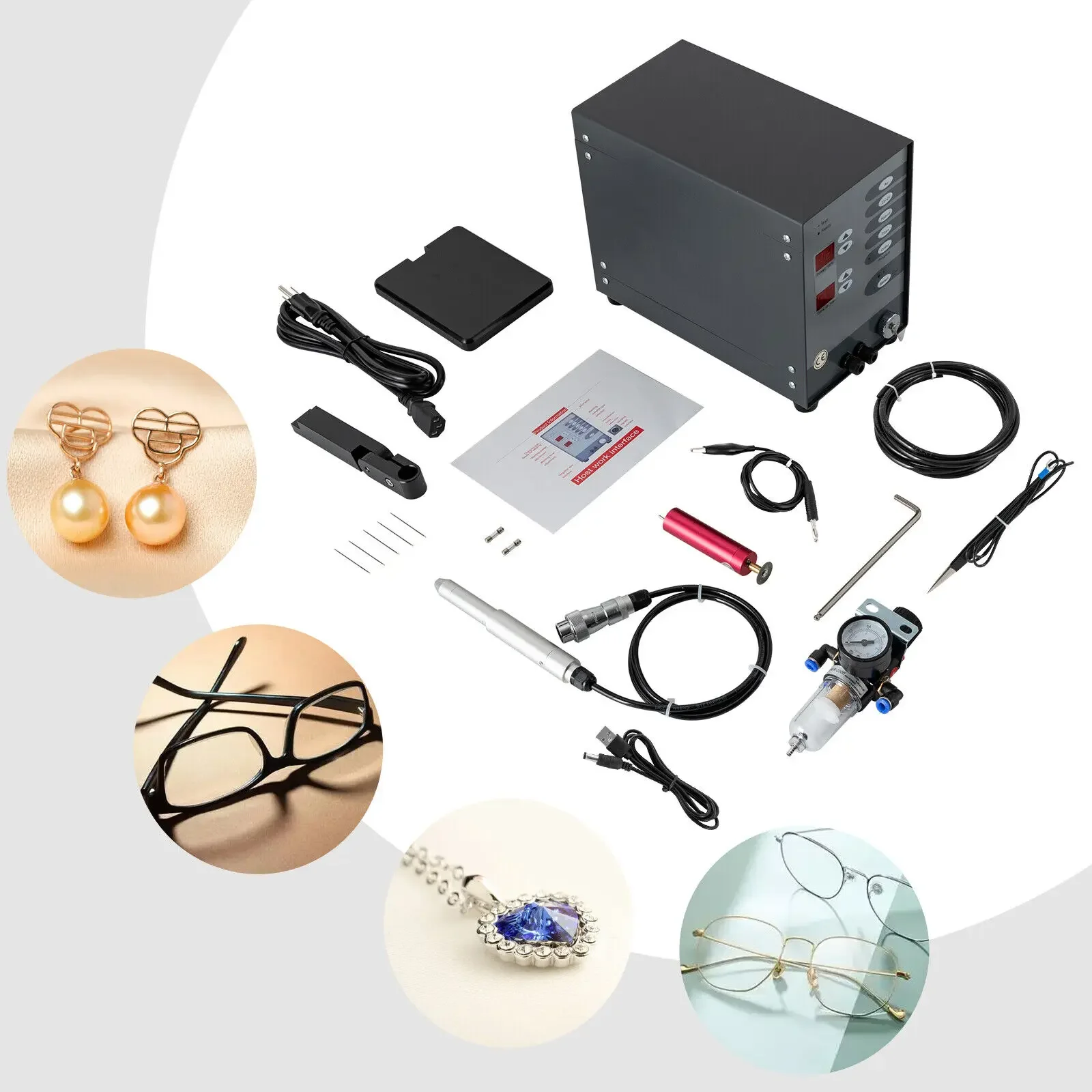 Máquina de soldadura por puntos de joyería: soldador de arco de argón de pulso de 110 V 60 Hz para joyería permanente