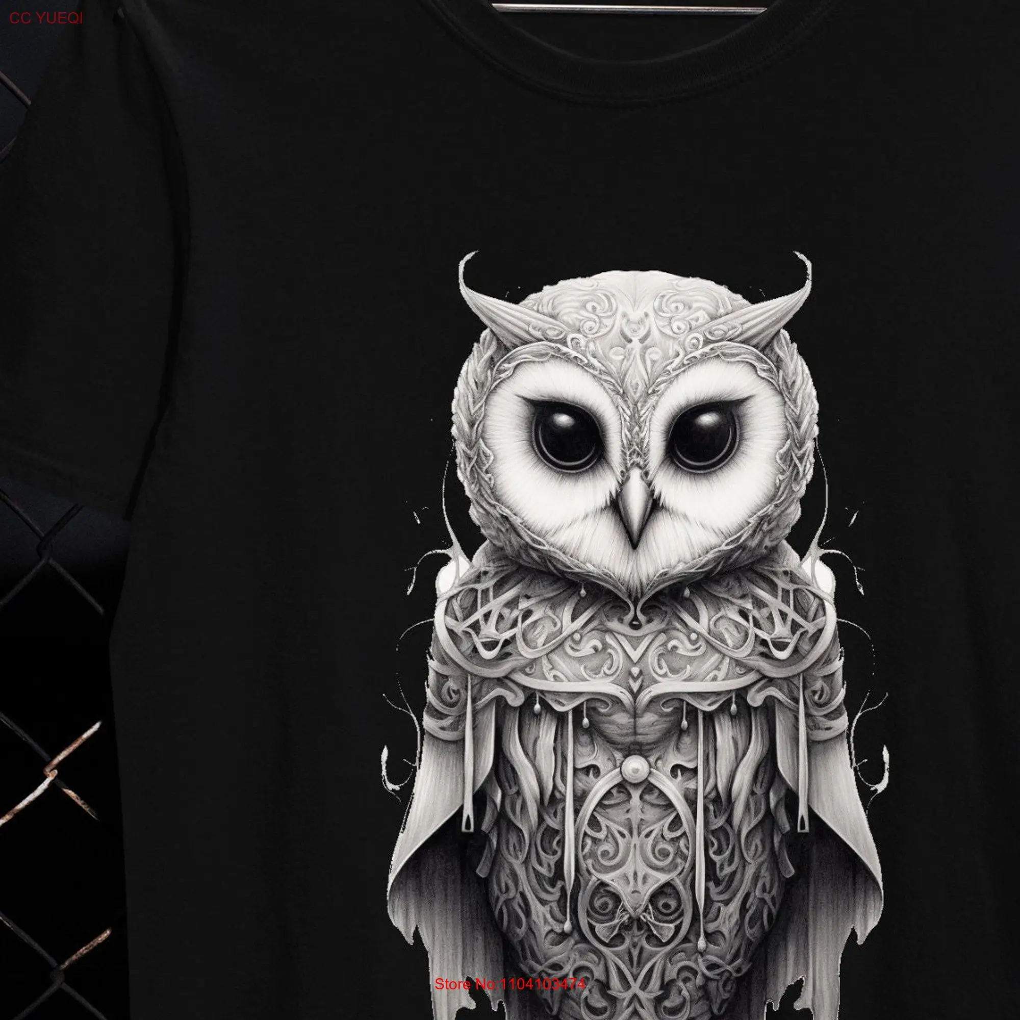 Goth Owl T shirt Clothes Y2K Clothing Creepy Trad Weirdcore White Grunge Alt Pastel long or short sleeves