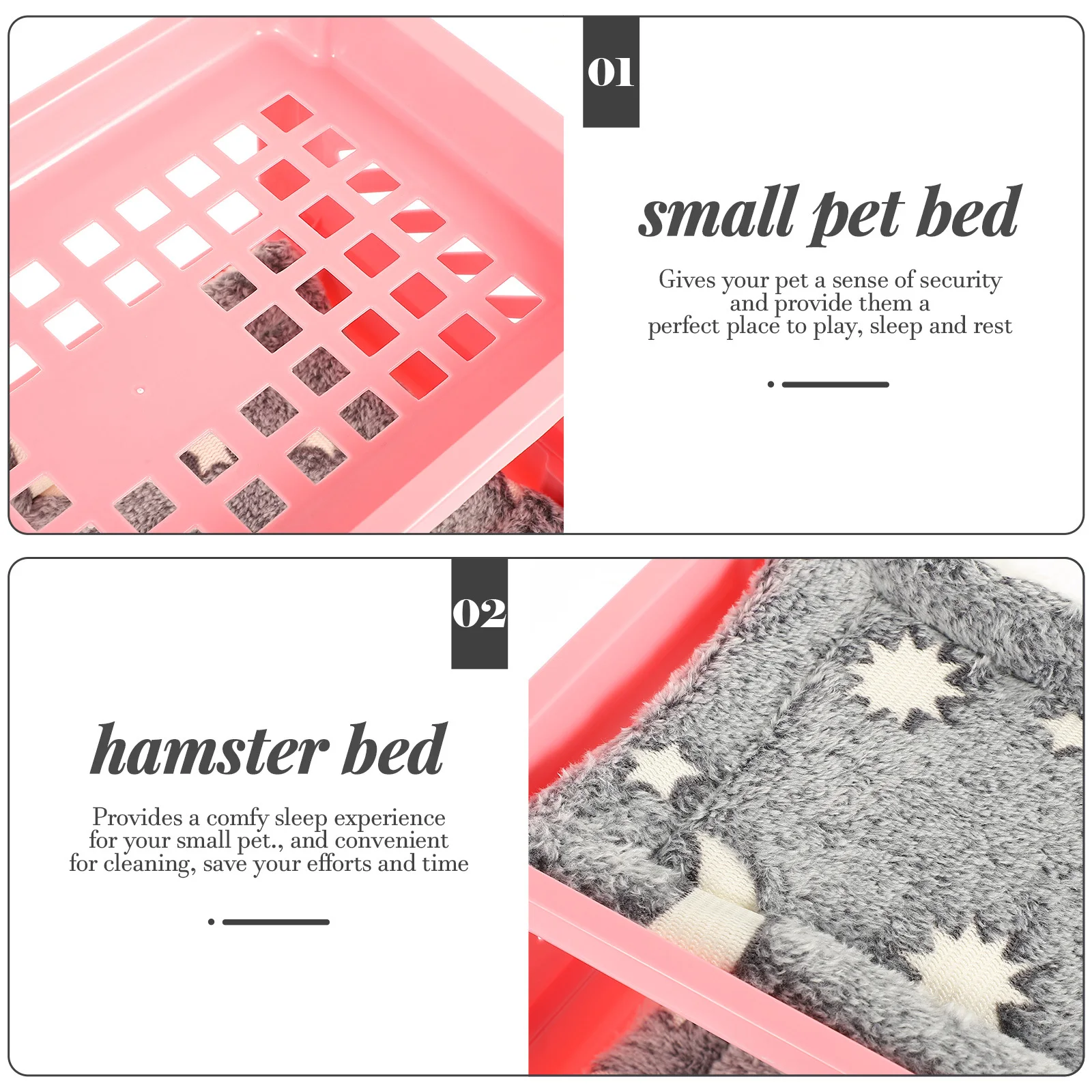 

1Set Double-Layer Pet Bed Household Hamster Cage Hideout Multi-Function Chinchilla Bunny Bed Comfortable Rest Accessory