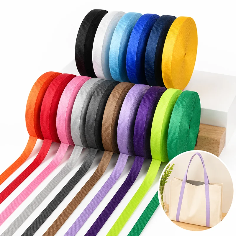 

45Meters 10mm Colorful Nylon Webbing Ribbon Strap for Bag Lanyard Backpack Belt Handmade Cards Binding Bias Tape Material Trim