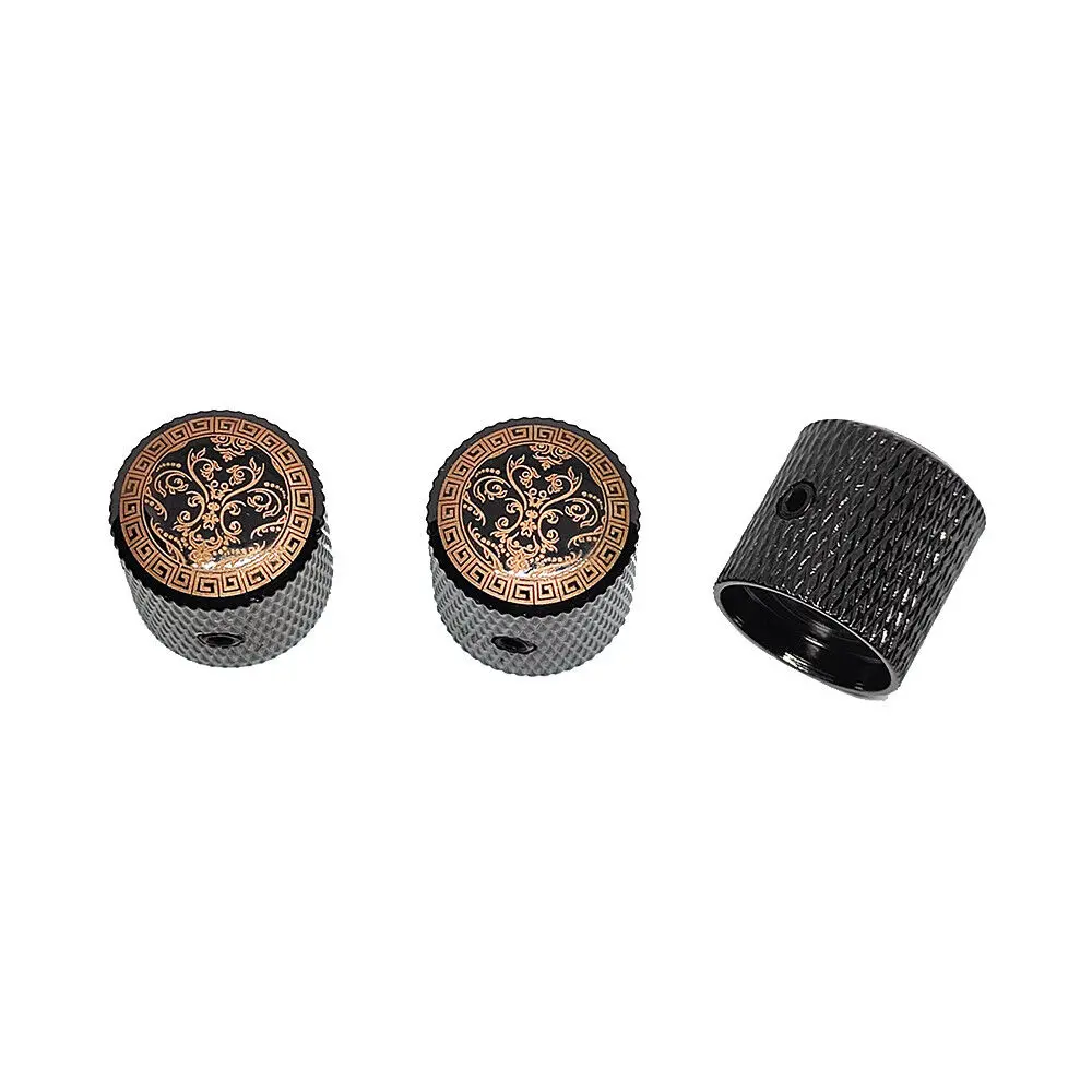 3 PCS Electric Guitar Volume Tone Control Dome Knobs Metal Potentiometer Caps Guitars Accessory