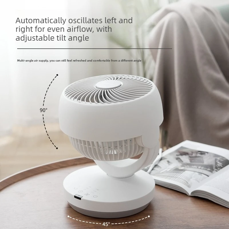 Small Desktop Air Circulator Fan Unisex Quiet, Table Fan for Home Office Dorm Wide-Angle 3D Airflow Cooling Antibacterial