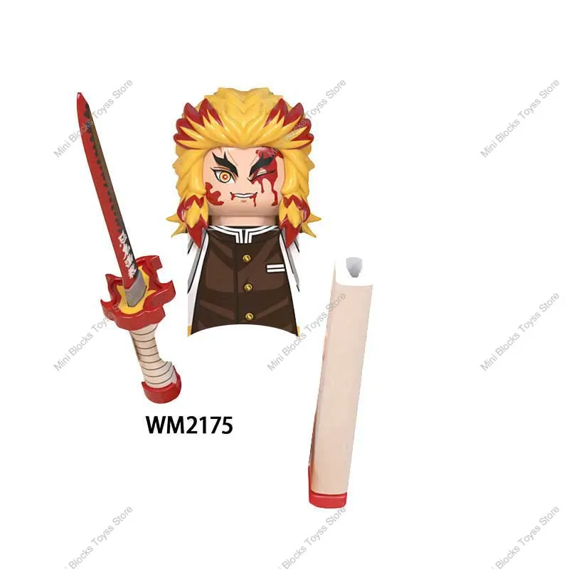 WM6163 Demon Slayer Blocks Giyuutarou Douma Kibutsuji Muzan Gyokko Mini Anime Cartoon Figures Action Toy Bricks Kids WM6162