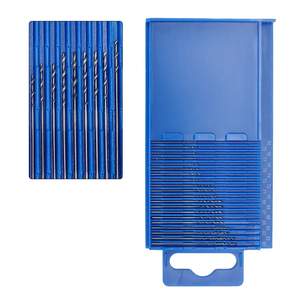 20pcs/set Mini High Speed Steel Twist Drill Bit Set Micro HSS drill bit set with Case #61-#80 Imperial Drill Bit