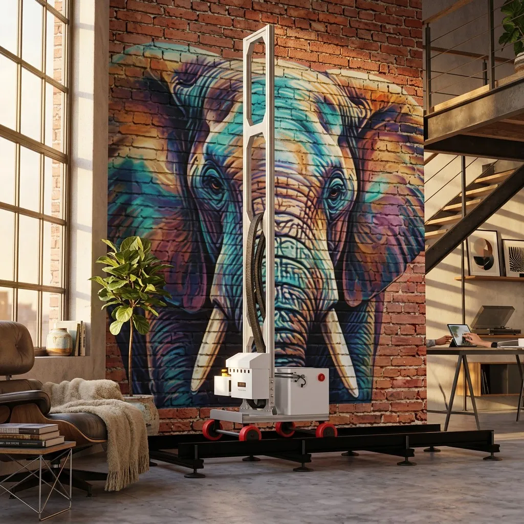 Vertical 3D UV Wall Printer Machine 4K Ultra-HD Direct To Wall Inkjet Printer For Indoor Outdoor Art Creation